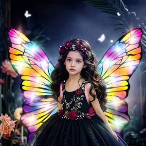 Ailes de papillon pour enfants, lumière électrique, musique, ailes d'ange, cadeau pour enfants, Halloween, fête d'anniversaire, déguisement, ailes de fée - Product Image 2