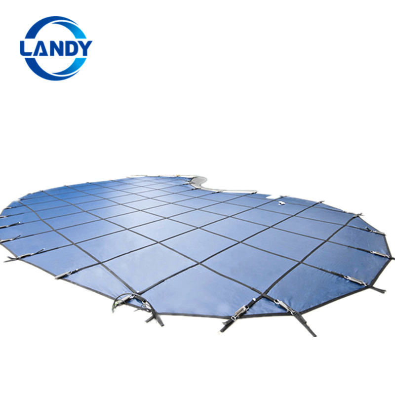 Couverture de piscine en maille bleue