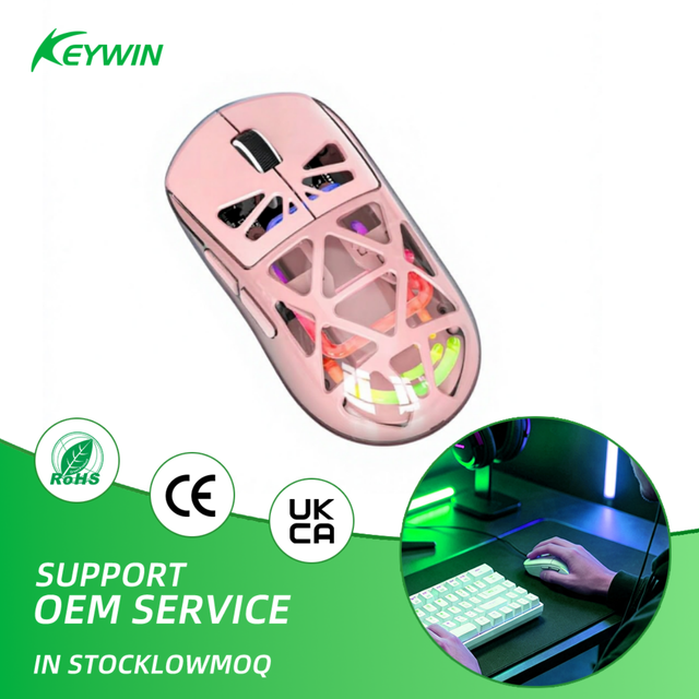 OEM ODM RGB Transparent 3600 DPI Tri-mode Wireless Gaming Mouse Factory Stock Custom RGB 5D Tri-mode Transparent Gaming Mouse