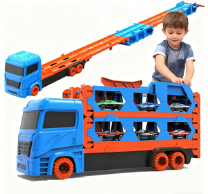 Productos de tendencia, transportador de <span class=keywords><strong>pista</strong></span> grande de eyección múltiple, juguete de aleación, coche, catapulta, deformación, camión plegable, juguetes para los niños - Product Image 1