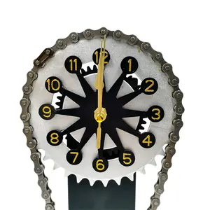 Metal Rotating Gear Clock Decorative Vintage Mechanical Clock BLOCK TIMING CHAIN CLOCK