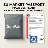 Enveloppes en polyéthylène roses personnalisées certifiées EN15343, conformes à la norme PPWR, écologiques, 10x13, pour livraison et expédition, sacs de courrier poly roses