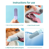 Brosse à dents moderne en silicone souple pour chiens et chats, kit de brossage antidérapant pour le nettoyage de la plaque dentaire et du tartre, sans parfum