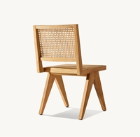 Ensemble de table et chaises de salle à manger d'extérieur en teck de haute qualité JAKOB CANE pour villa, parc, hôtel