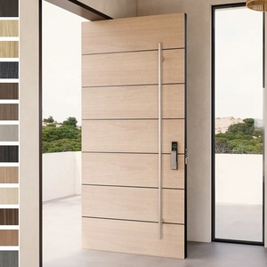 Porte d'entrée en bois massif de fabrication chinoise de premier plan, design moderne, luxe, villa, appartement, salon, extérieur, antivol, pivotante - Product Image 1