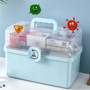 Caja de primeros auxilios familiar portátil Caja de almacenamiento de medicina multiusos de tres capas - Product Image 5