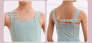 Body da Balletto <span class=keywords><strong>con</strong></span> Spalline Larghe e Gonna <span class=keywords><strong>Tutu</strong></span>, Abito per Esibizioni sul Palco, per Ballerine e Ragazze - Product Image 2