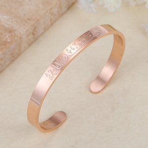 Hồi giáo Arabic alhamdulillah V2 Cuff Cá nhân hóa Tiếng Anh Quote tin nhắn trên cả hai bên trong và bên ngoài Cuff Vòng tay EID đồ trang sức - Product Image 3