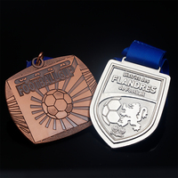 Médailles de tournoi de football personnalisées, récompenses sportives, médailles et trophées de football en métal pour les joueurs, les enfants, avec ruban