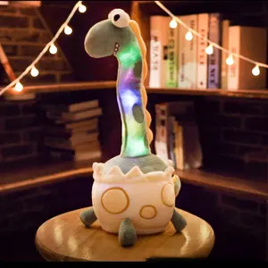 毛绒恐龙玩具毛绒龙唱歌跳舞有趣的与发光二极管灯电子毛绒玩具