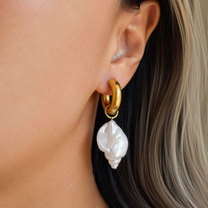 AW NUEVO VINTAGE CORTE BARROCO CLAVO <span class=keywords><strong>FESTIVAL</strong></span> COLGANTE PENDIENTES Dazan 18K Chapado en oro Hipoalergénico Acero inoxidable Lady Jewelry - Product Image 1