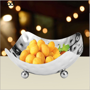 Platos de acampada de acero inoxidable para banquete, buffet, arábiga, fruta redonda plateada, venta al por mayor - Product Image 6