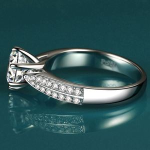 Anillo De Bodas Platinum Plated Open <b>Adjustable</b> <b>Ring</b> Shiny Moissanite Finger <b>Rings</b> Jewelry Diamond-studded Index Finger Band - Product Image 3