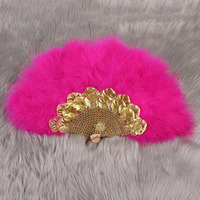 Éventail en plumes de dinde teintes pour fêtes, spectacles et décorations de mariage