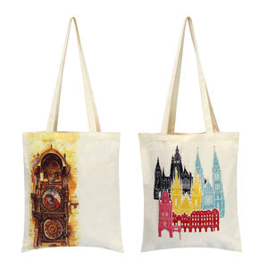 Bolso de compras de lona de algodón en blanco con logotipo impreso personalizado para <span class=keywords><strong>mujer</strong></span>, bolso de hombro de lona para compras - Product Image 1