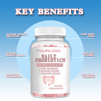 Gummies Probiotiques Marque Blanche OEM, Soutien Digestif Intestinal Prébiotique, Complément Alimentaire, 60 Gummies à Croquer