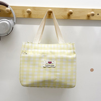 Bolso de lona a cuadros de gran capacidad, bolso de mano informal, bolso de hombro sencillo de estilo japonés y coreano para ir al trabajo, uso diario para estudiantes