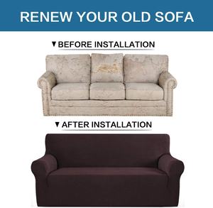 गर्म बिक्री 4 टुकड़े लोचदार खिंचाव सोफा कवर Jacquard 3 सीटों सोफे ढकना strech सोफा कवर के लिए कमरे में रहने वाले सोफे - Product Image 3