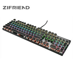 Wholesale Punk Gaming Mechanical Keyboard Wired USB 2.0 104-Key 9-Mode RGB Backlit Color Metal English ROHS/CE Certified Plug Pu - Product Image 4
