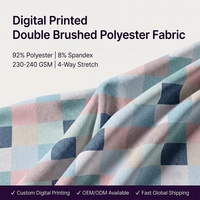 Tissu DBP à impression numérique sans MOQ, tissu DTY à design personnalisé, tissu polyester double brossé, échantillon gratuit pour leggings
