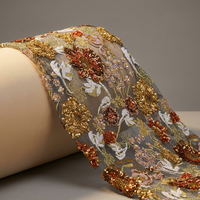 Broderie à paillettes, tissu en polyester, adapté aux robes de soirée élégantes haut de gamme pour femmes, personnalisable