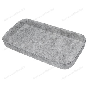 Material de fieltro reciclado gris claro de 1000g para bandeja de fieltro, posavasos de fieltro personalizado, bandeja de decoración del hogar, antipilling - Product Image 2