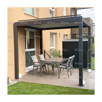 Pergola bioclimatique motorisée en aluminium pour balcon et extérieur, 3x3, 4x4, 6x4, 7x4, à fixation murale, respectueuse de l'environnement