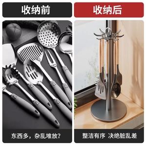 Kitchen <b>Rotating</b> Hook Spatula Holder Countertop <b>Storage</b> <b>Rack</b> Household Utensil Organizer 360 Degree Rotation - Product Image 2
