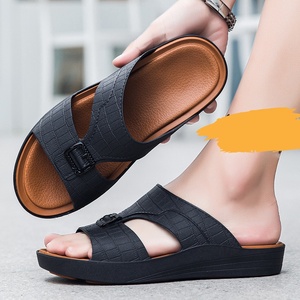 Dép da thời trang nam mới, nhẹ, thoải mái, đế PU chống thấm nước, đế dày, kiểu xỏ ngón - Product Image 2