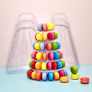 Grosir dudukan menara kemasan Macaron plastik PVC 6 lapis dengan tas pembawa - Product Image 3