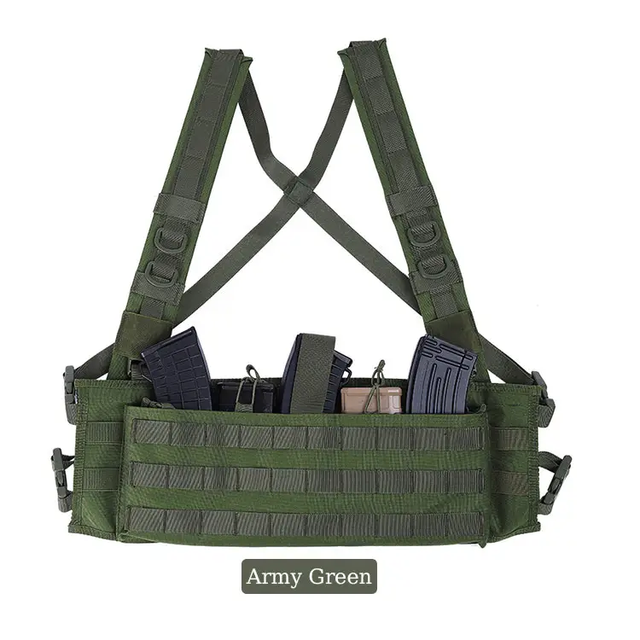 YAKEDA Tactical Chest Rig Lightweight Uniform MOLLE Camo Plate Carrier Outdoor Training Chest Bag Hunting Tactical Vest