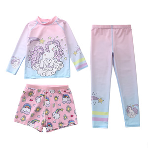 <strong>Cute</strong> Mermaid Print 3-pc Set <strong>Tankinis</strong> Private Label Kids Girls Swimsuit Lovely Style - Product Image 2