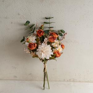 Orange Poem : Roses artificielles faites à la main par injection-moulage - Un choix polyvalent pour la maison, <span class=keywords><strong>les</strong></span> bouquets de mariage et la décoration murale - Product Image 3
