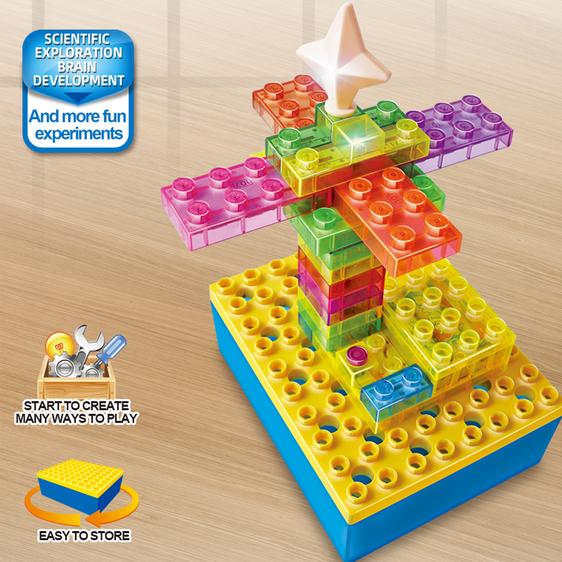 2022 Новый 44 шт. город световое шоу строительные блоки для детей; Комплект одежды для детей «сделай сам» пластиковые собрать электронная блокировка игрушки с электрическое освещение S