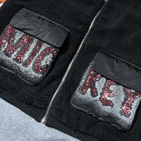 6916/FANMAJIALIE Fournisseur de Qualité – Haut Décontracté Quotidien en Coton Noir 100% avec Motif Dessin Animé et Doublure Rouge, Idéal pour le Streetwear