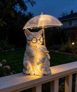 Decoración de Gato con Luces LED Solares para Jardín, Pequeña, Resistente al Agua, Certificada por CE, RoHS y FCC, Ideal para Regalos de Supermercado, Jardín y Festividades - Product Image 1