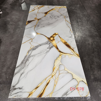 Panneau Mural Intérieur 3D Moderne de Luxe Haute Qualité PVC UV Motif Rayures Effet Marbre Brillant pour Meuble TV 4*8 PI Résistant au Feu