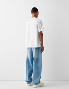 Manufacturer's 260 GSM <b>Box</b> Tee 100% Cotton Oversized Heavyweight Cropped T-Shirt for Men <b>Dropped</b> Shoulder Boxy Fit Short Solid - Product Image 2