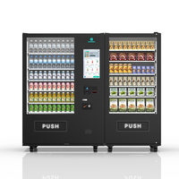 Máquina Expendedora Refrigerada de Diseño Compacto con Pantalla Táctil de 21.5 Pulgadas, 60 Selecciones, Aceptación de Efectivo/Tarjeta/Monedas, Bebidas