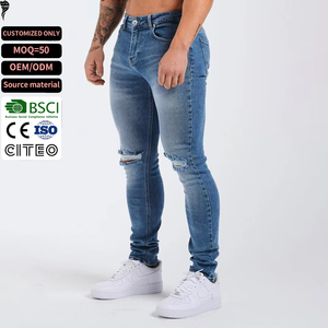 Pantalons en denim vintage personnalisés, jeans en denim pour hommes - Product Image 1