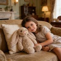   Peluche Lapin Timide Beige – Jouets en Peluche Lapin Doux – Poupées en Peluche – Cadeau d'Anniversaire Parfait