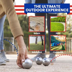 <span class=keywords><strong>Jeu</strong></span> <span class=keywords><strong>de</strong></span> 8 Boules <span class=keywords><strong>de</strong></span> <span class=keywords><strong>Pétanque</strong></span> en Métal Durables et Portables <span class=keywords><strong>de</strong></span> 73 mm Idéales pour Jouer en Équipe aux Jeux <span class=keywords><strong>de</strong></span> Plein Air - Product Image 2