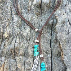 Collier tissé Collier pendentif en alliage de feuille de turquoise vintage pour femme Uionen 1342 - Product Image 3