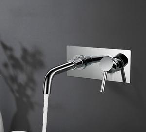 Brass hiện đại duy nhất xử lý treo tường phòng tắm vòi với gốm van lõi Đen kết thúc lỗ duy nhất cài đặt - Product Image 6