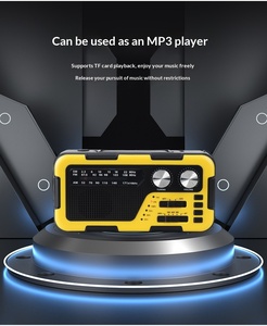 Radio d'urgence portable fiable auto-alimentée avec manivelle et batterie solaire AM/FM NOAA pour la survie - Product Image 4