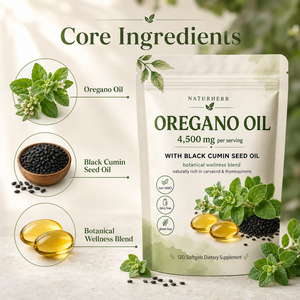 Gélules d'huile d'<span class=keywords><strong>origan</strong></span> Naturherb avec huile de graines de cumin noir, 4500 mg par portion |   En stock, supplément OEM personnalisé à marque privée - Product Image 2