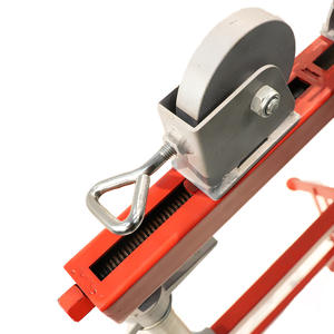 H403 penyangga Jack pipa baja kelas industri, dengan gulungan ganda dan roda tahan karat dapat disesuaikan dukungan OEM - Product Image 4