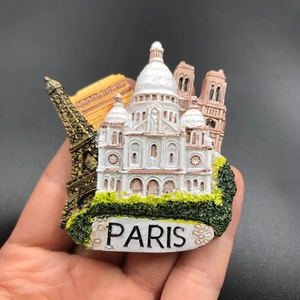 Washington, États-Unis, Château <span class=keywords><strong>de</strong></span> Neuschwanstein, Allemagne, <span class=keywords><strong>France</strong></span>, Italie, Syrie, Horloge à coucou, Autocollants magnétiques en résine pour réfrigérateur - Product Image 3