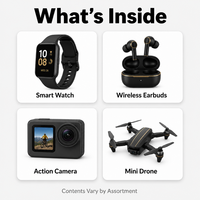 Kotak Misteri Hadiah Natal Elektronik 3C Kejutan Beruntung Blind Box Smart Watch TWS Earbuds Speaker 5pcs Gadget Acak Grosir
