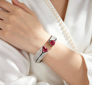 925 Silver Cultivated <b>Ruby</b> <b>Bracelet</b> Shines at Fashion Business Parties, Daily Wear and Makes a Great Gift for Women on Holiday L - Product Image 5